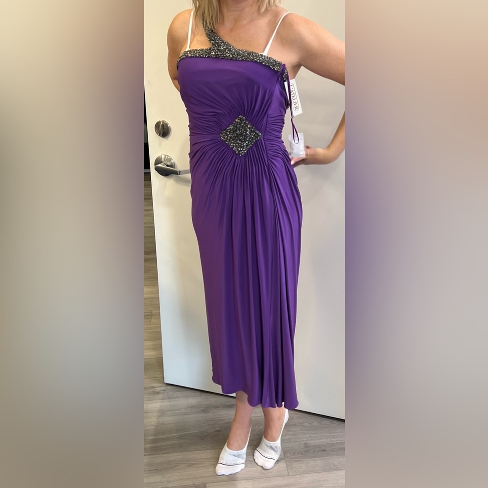 Jovani Purple Ruched Sweetheart Gown - Picture 1 of 3